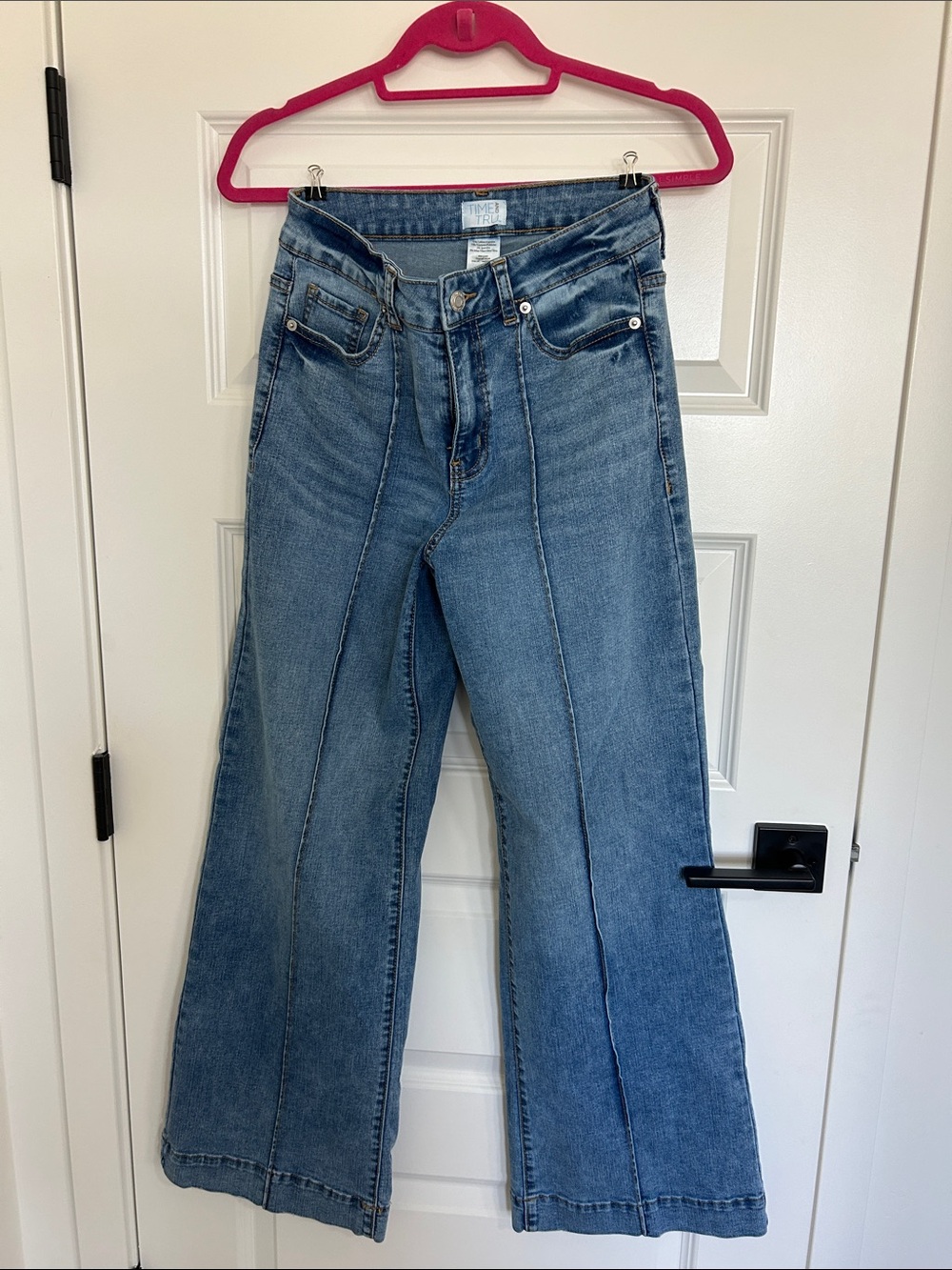 Time and Tru High-Rise Wide-Leg Jeans in Medium Blue Wash